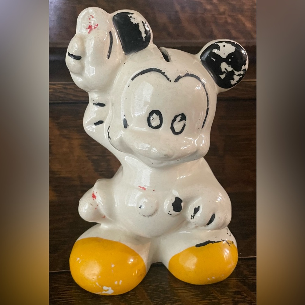 1930’s Vintage Disney Mickey Mouse Ceramic Bank